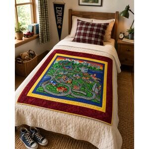 Hero‎ City 42x60 Kids Quilted Throw Blanket Road Map Play Mat Plaid Reverse